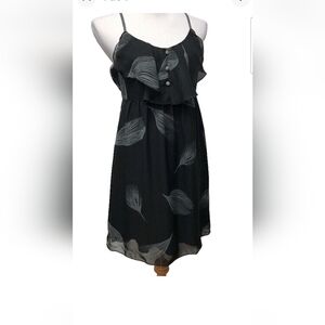 Anthropologie Gentle Fawn Black and Gray Leaf Midi Dress